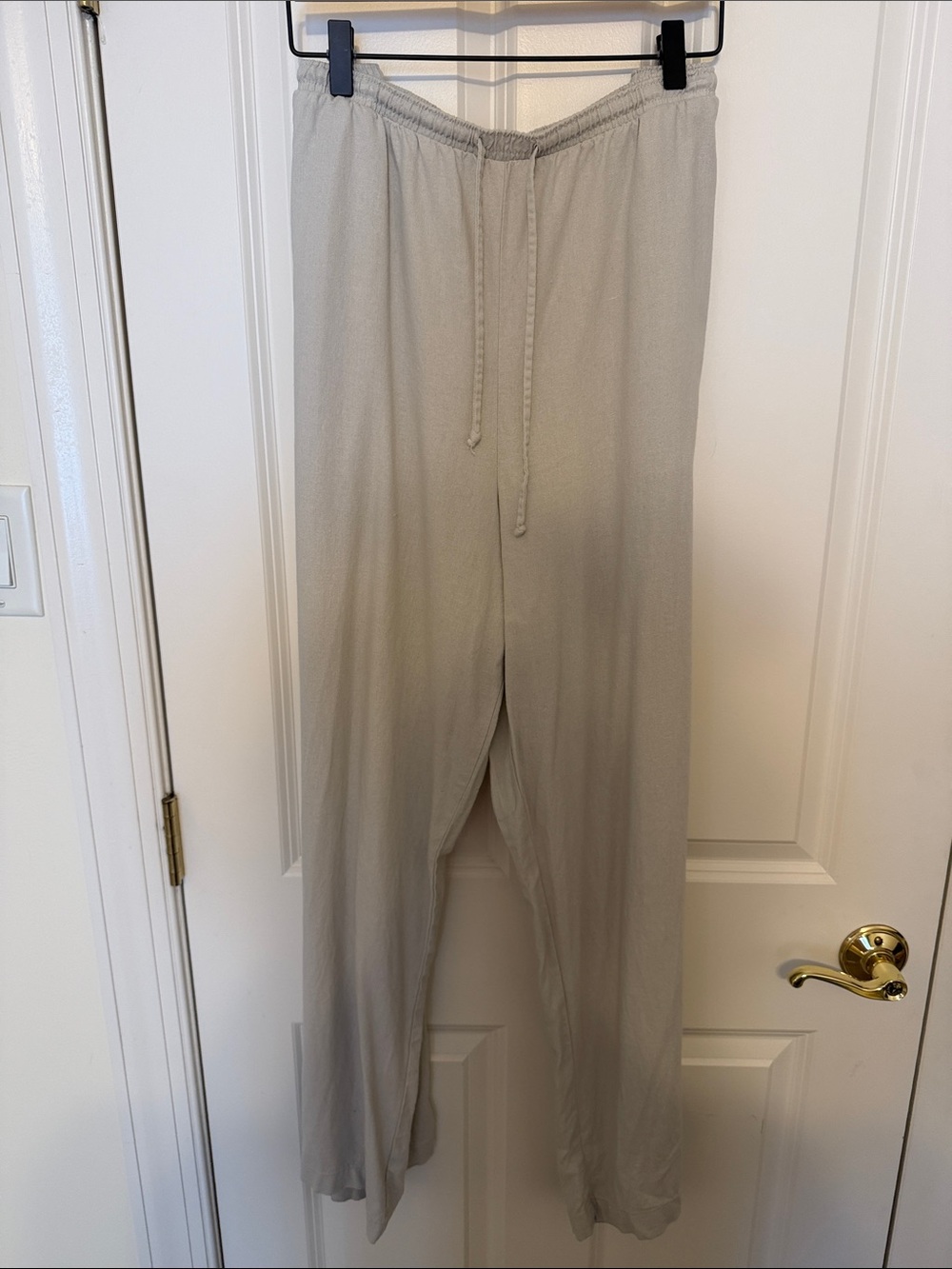 wild fable Light Gray Linen Pants with Elastic Waist